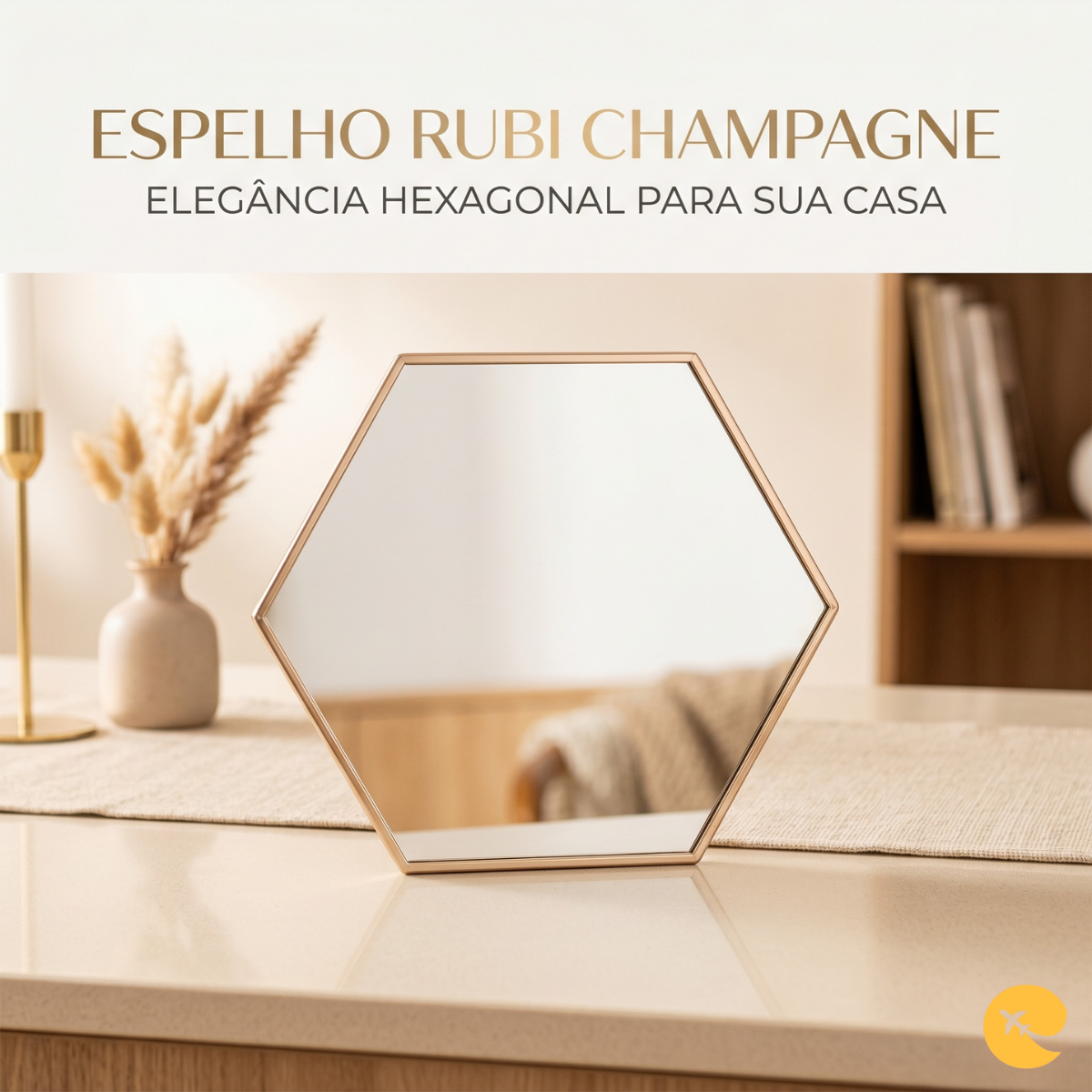 ESPELHO DECORATIVO RUBI CHAMPAGNE