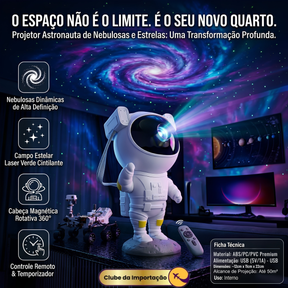 LAMPADA DE PROJEÇAO ASTRONAUTA