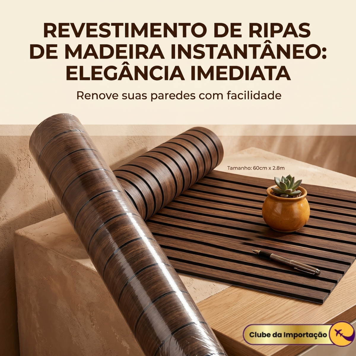 Papel de Parede Adesivo Texturizado Amadeirado