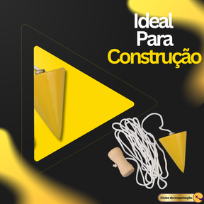 Prumo De Centro Metal Sólido Preciso Pião 300g Para Obra