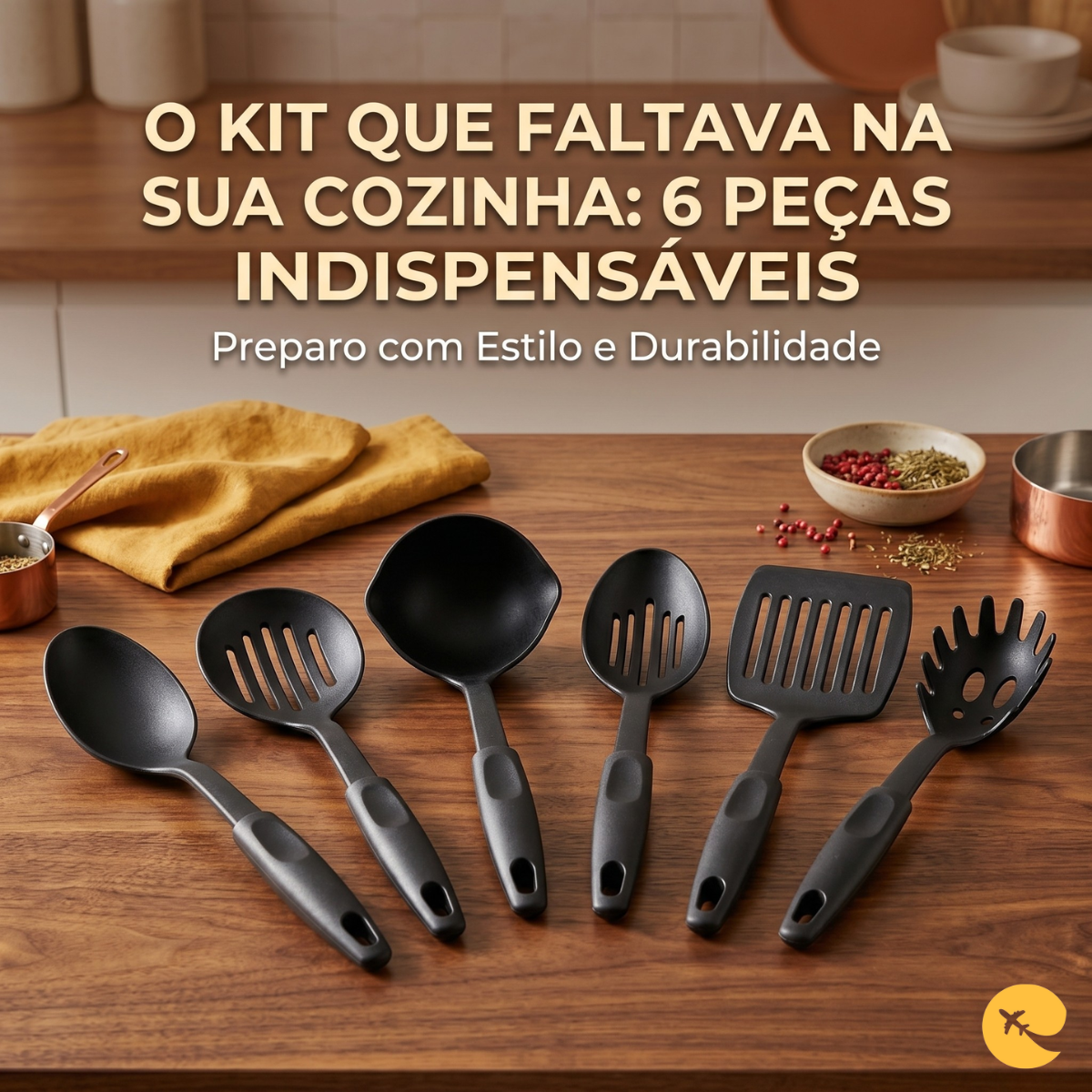 KIT UTENSÍLIOS DE COZINHA 6 PEÇAS