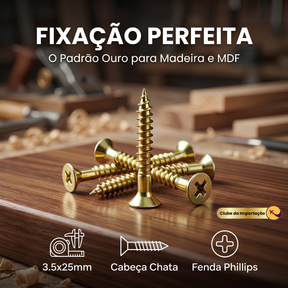 Parafuso Philips Cabeça Chata 100 pcs  3,5mm x 25mm