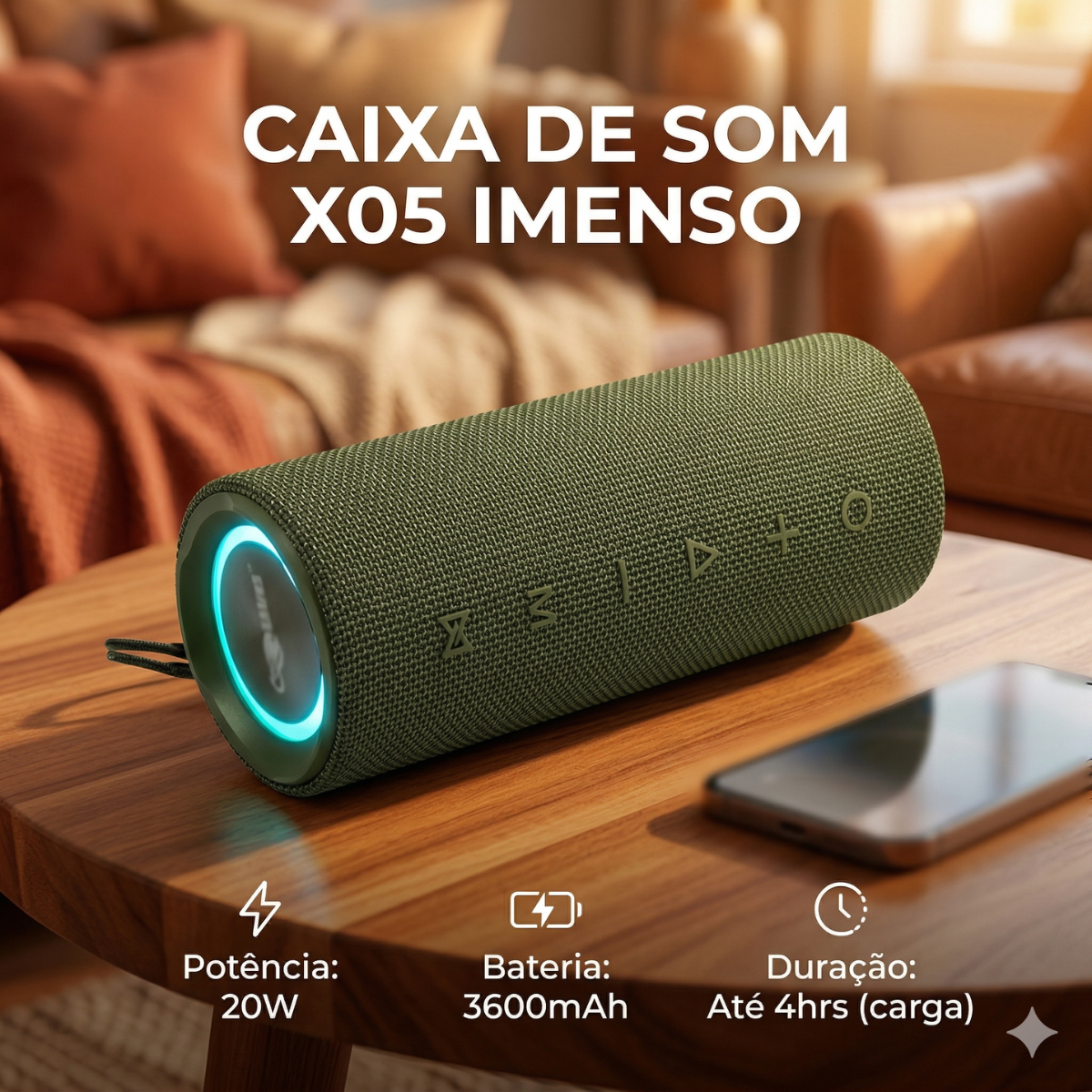 CAIXA DE SOM X05 IMENSO CAIXA VERDE