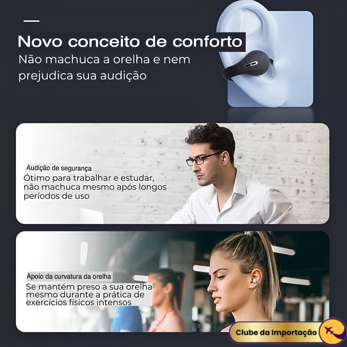 FONE DE OUVIDO SEM FIO TWS