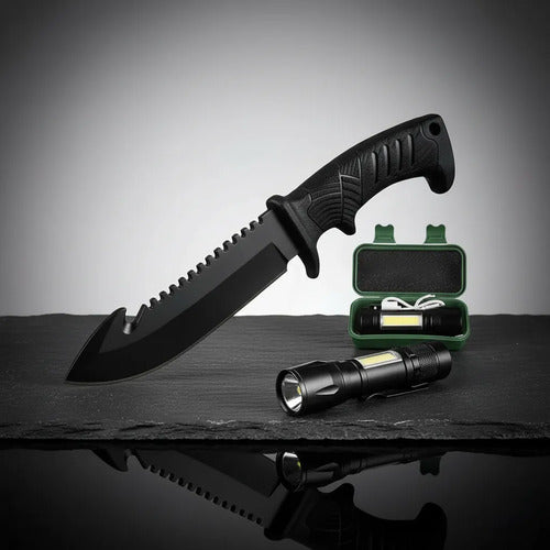 Faca Militar Tática Com Bainha Abs Rígido Rambo Super Afiada Preto