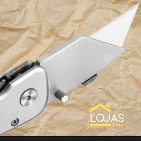 Estilete Dobrável Portátil 5 Lâminas Profissional Leve Bolso