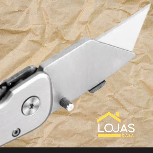 Estilete Dobrável Portátil 5 Lâminas Profissional Leve Bolso