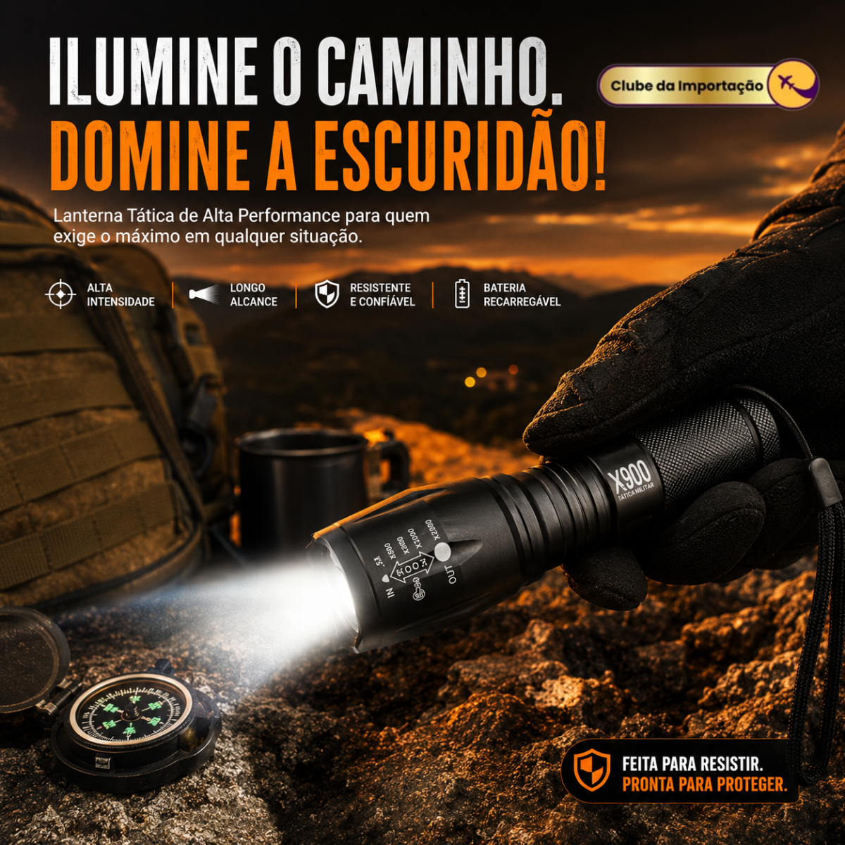 LANTERNA RECARREGAVEL