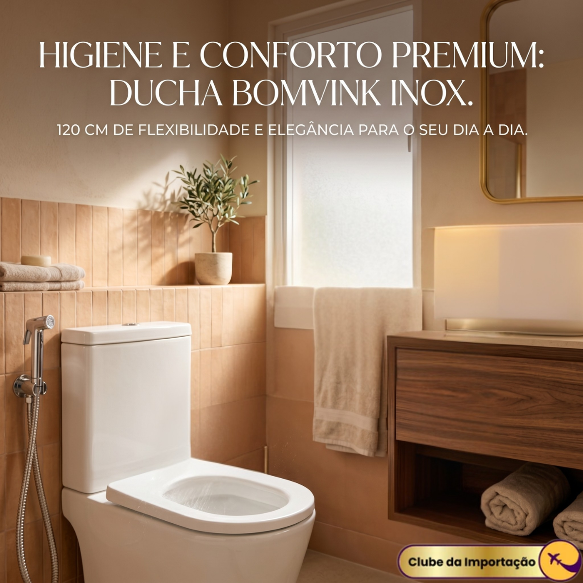 DUCHA HIGIÊNICA 120 CM EM INOX