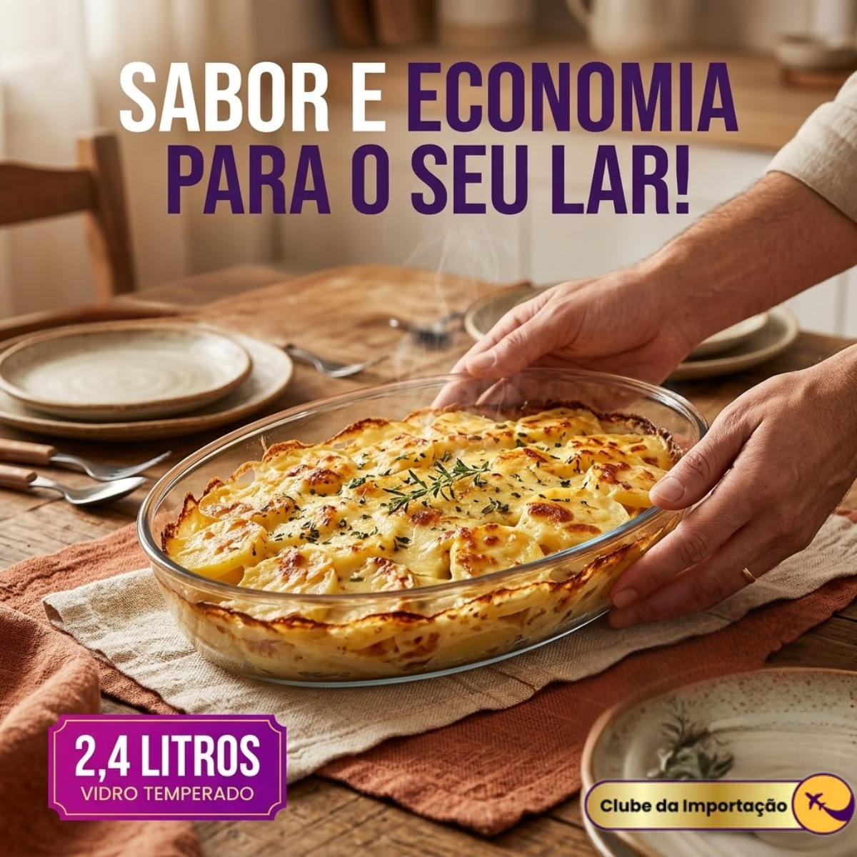 ASSADEIRA DE VIDRO 2,4L