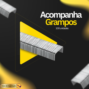 Grampeador Tapeceiro Madeira Marceneiro Profissional 3 Em 1 Premium
