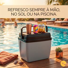 CAIXA TERMICA 26 LITROS CINZA C PRETO