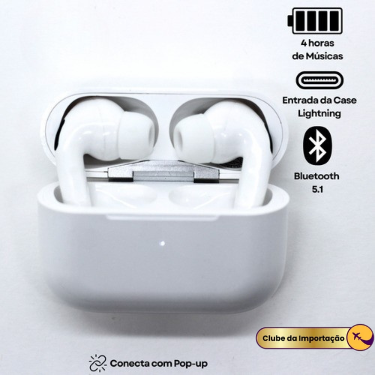 Fone Sem Fio Bluetooth Para iPhone E Android Ultra Premium