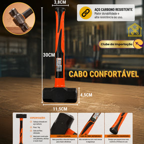 Marreta Oitavada Cabo em Fibra 2LB