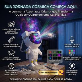LAMPADA DE PROJEÇAO ASTRONAUTA