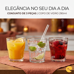 COPO DE VIDRO 3 PEÇAS 290 ml