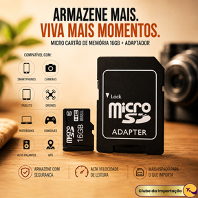 CARTAO DE MEMORIA + ADAPTADOR 16 GB