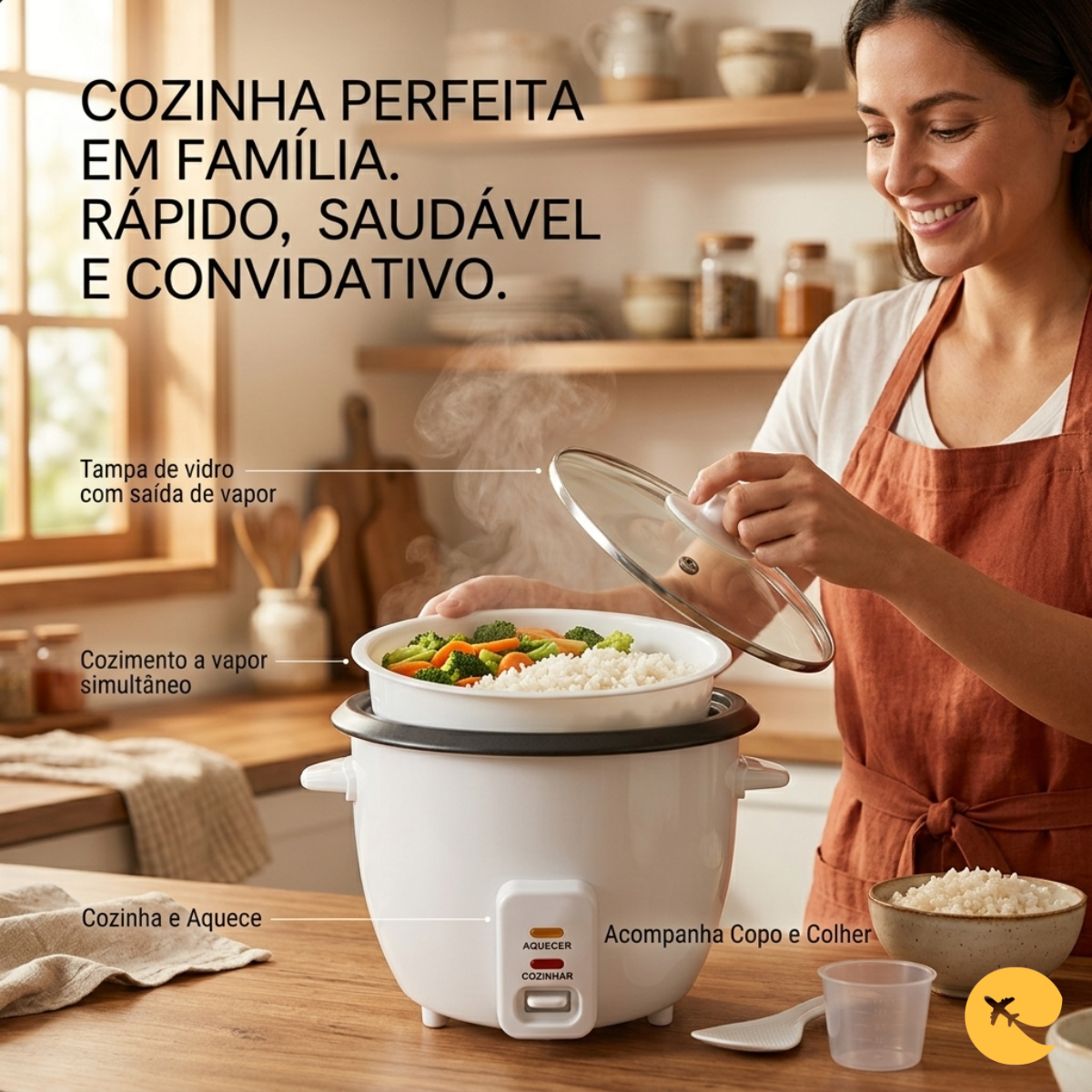 PANELA DE ARROZ ELETRICA 1,3L Branca
