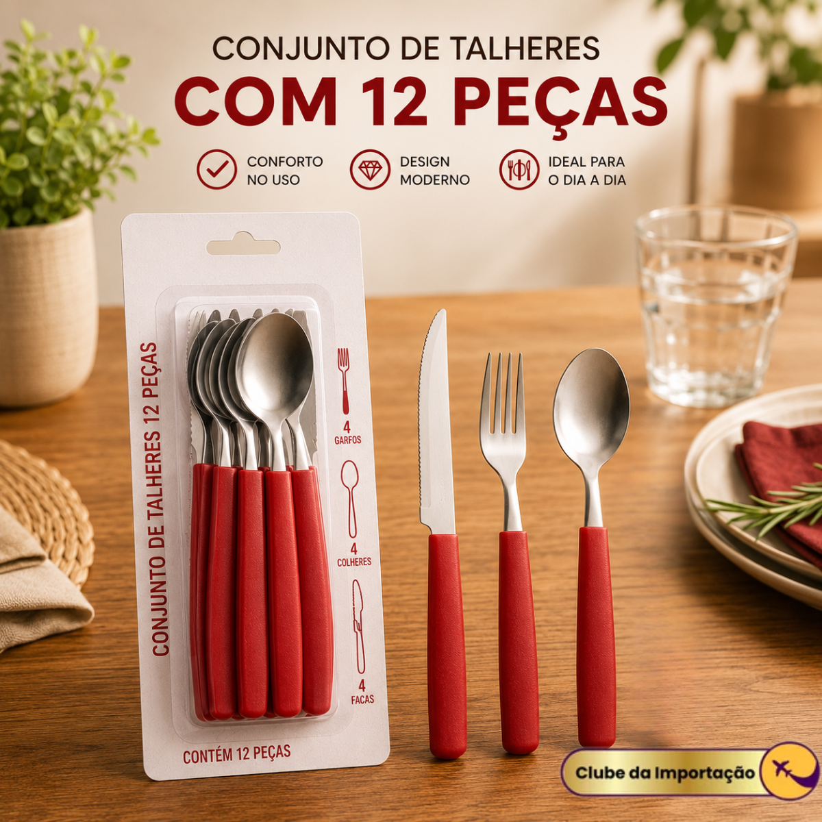 CONJUNTO DE TALHERES 12 PECAS