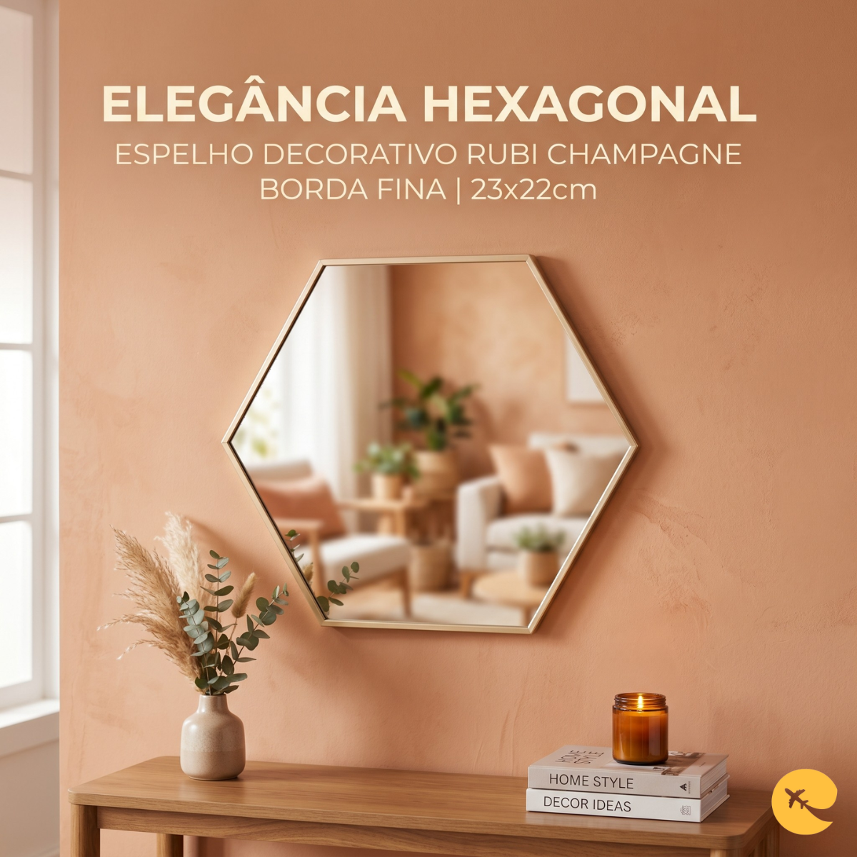 ESPELHO DECORATIVO RUBI CHAMPAGNE