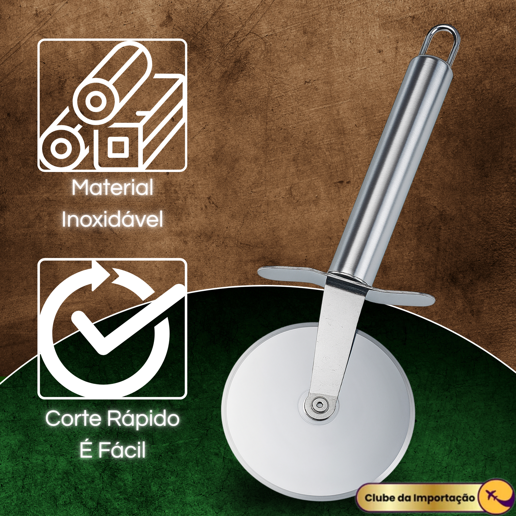 Cortador De Pizza - Profissional Lâmina Em Aço Inox