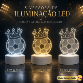 LUMINARIA LED BOLA DE FUTEBOL COM COROA
