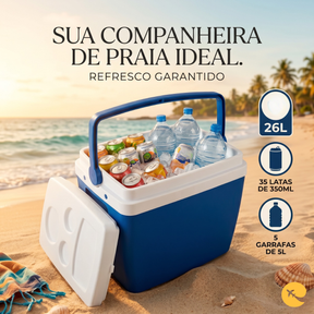 CAIXA TERMICA 26 LITROS AZUL