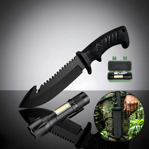 Faca Militar Tática Com Bainha Abs Rígido Rambo Super Afiada Preto