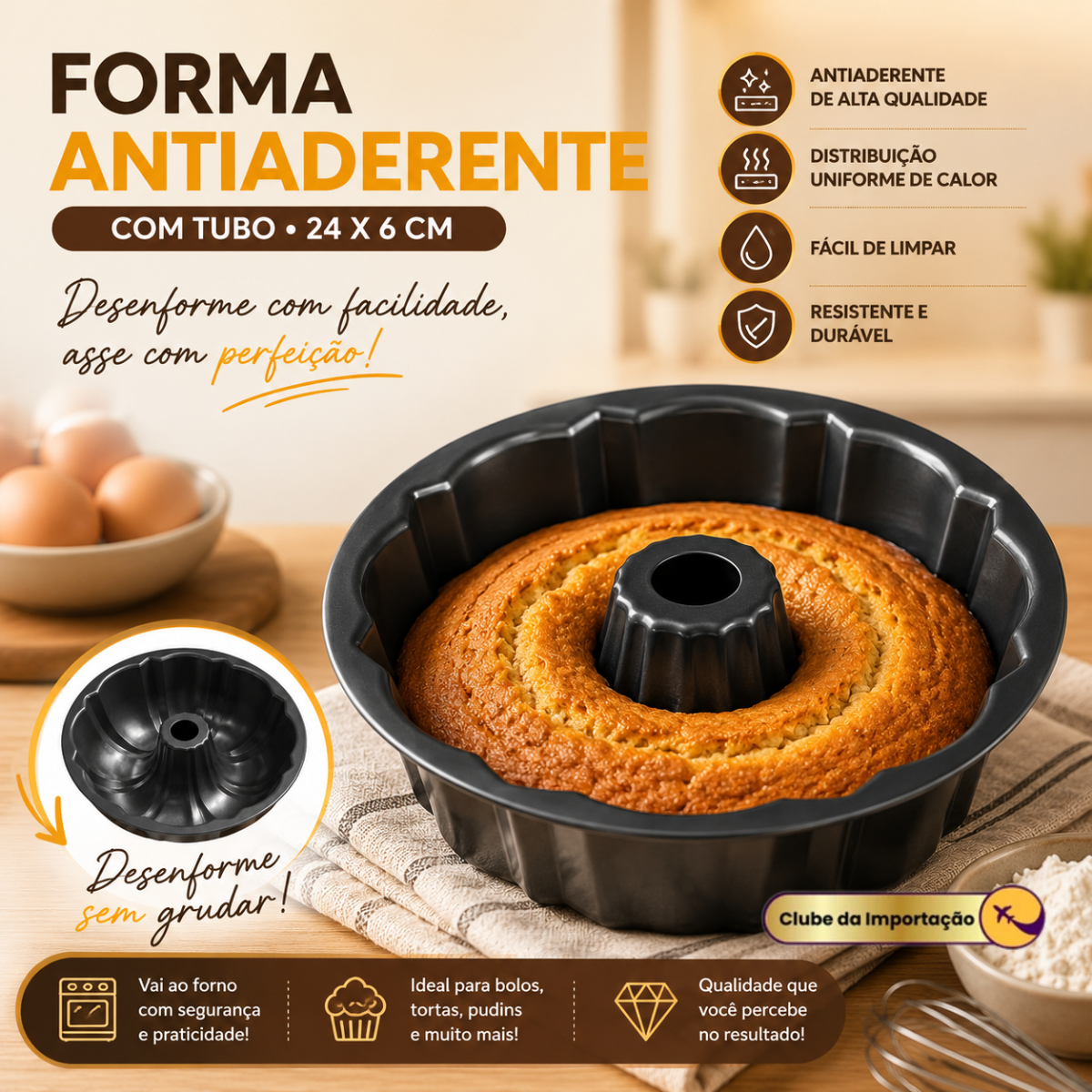 FORMA COM FURO CENTRAL  ANTIADERENTE