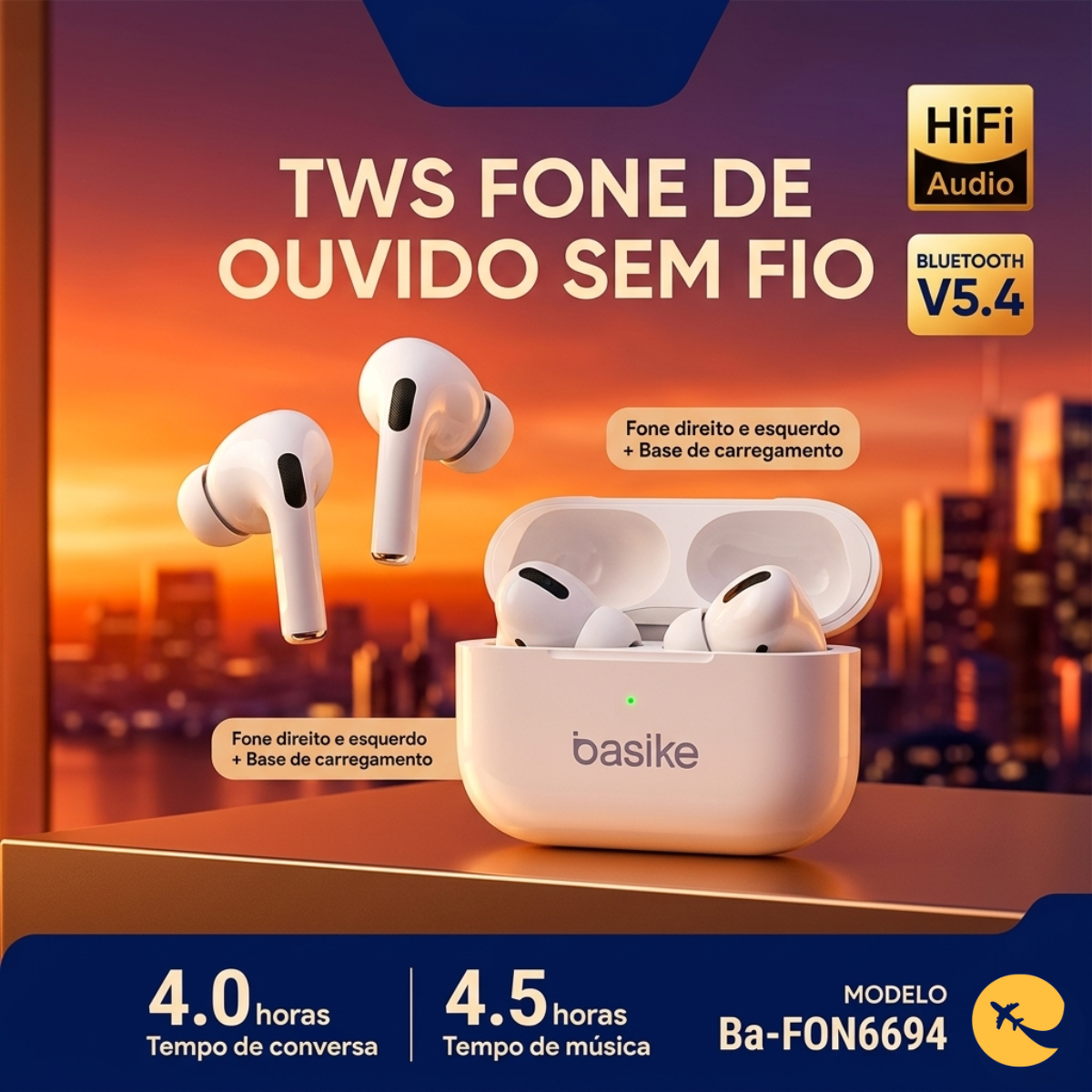 FONE DE OUVIDO SEM FIO 6694
