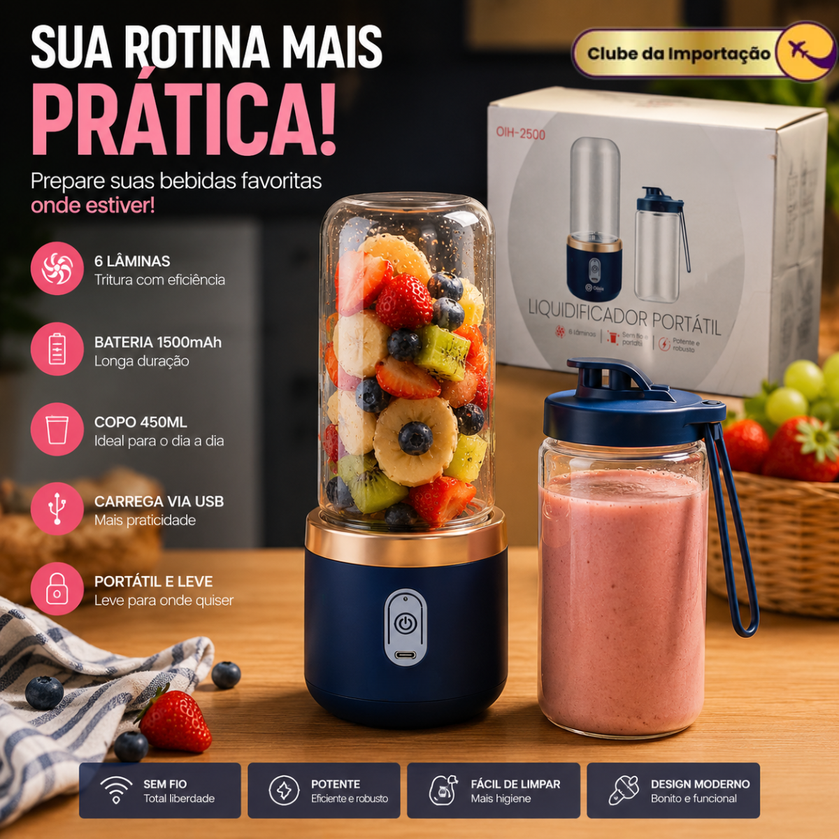 LIQUIDIFICADOR PORTÁTIL