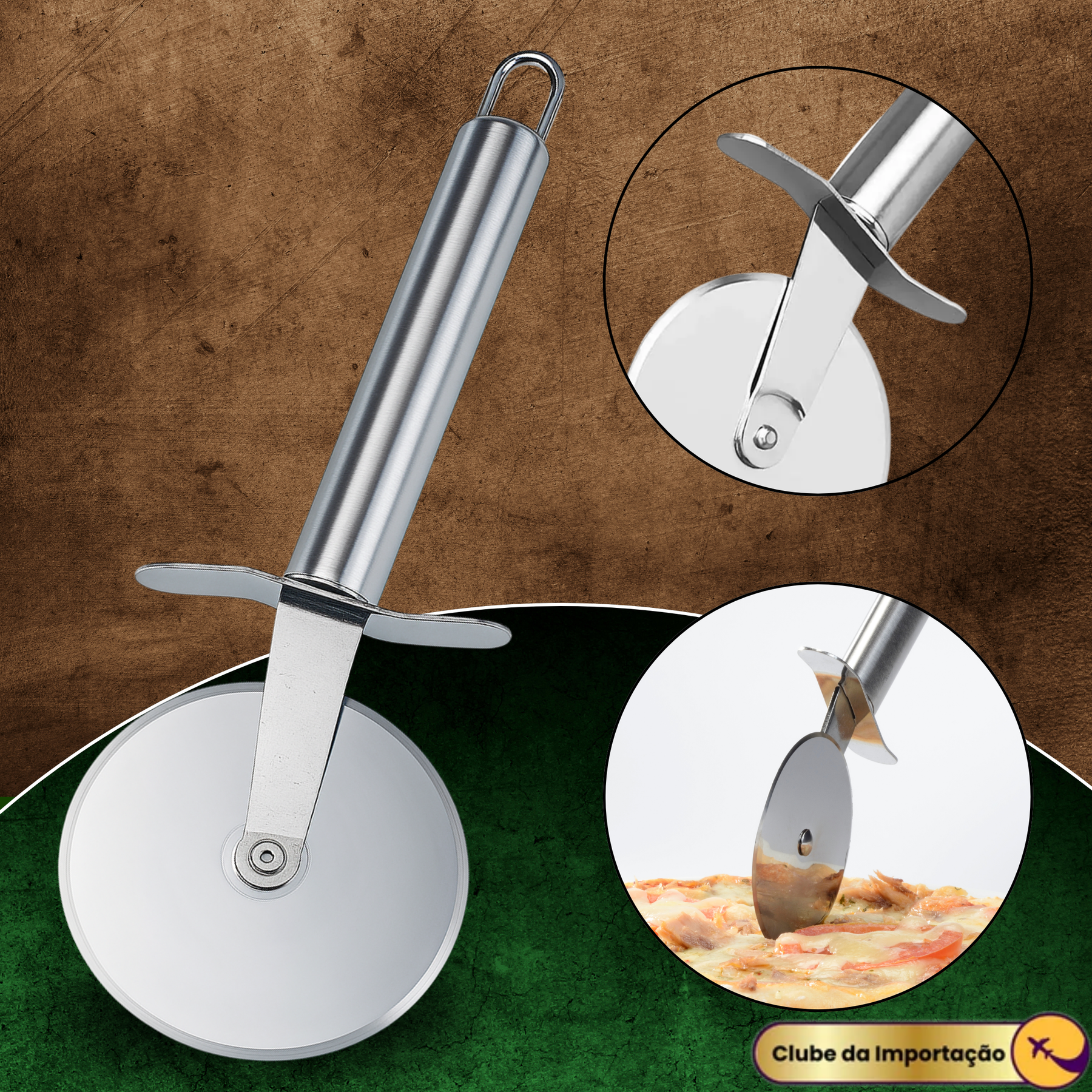 Cortador De Pizza - Profissional Lâmina Em Aço Inox