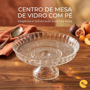 CENTRO DE MESA COM PE VIDRO