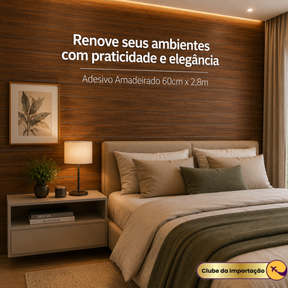 Papel de Parede Adesivo Texturizado Amadeirado