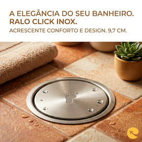 RALO DE BANHEIRO INOX 9,7 CM DE CLICK Redondo