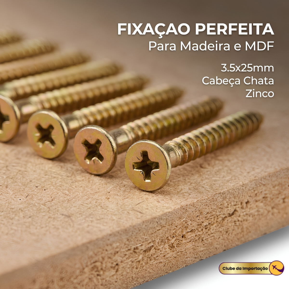 Parafuso Philips Cabeça Chata 100 pcs  3,5mm x 25mm