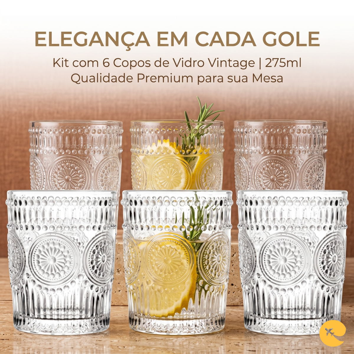 JOGO DE COPOS VIDRO 6  peças