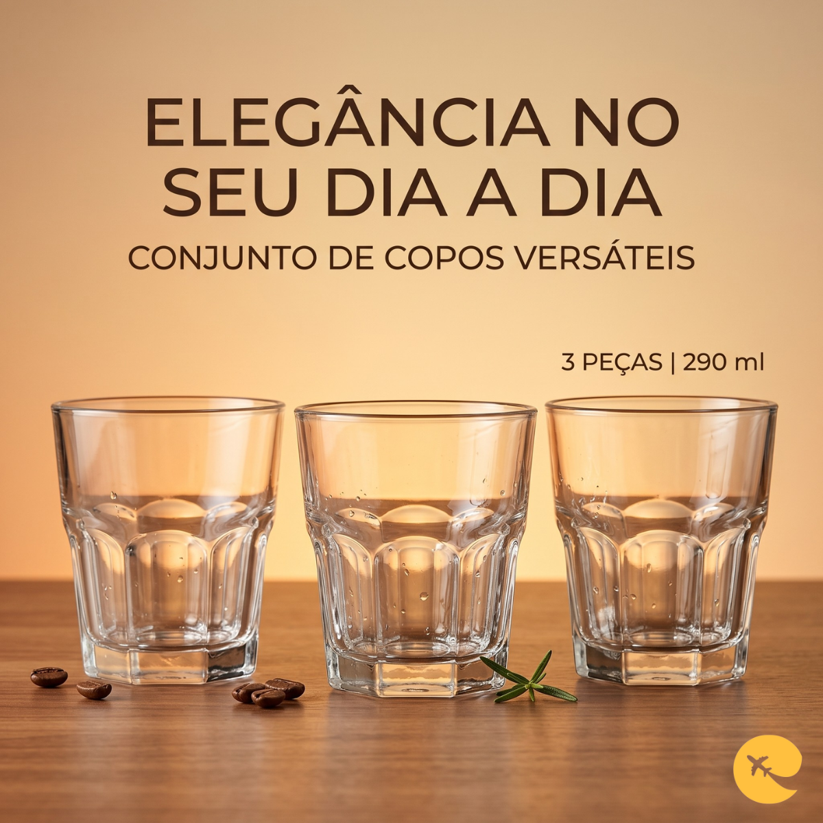 COPO DE VIDRO 3 PEÇAS 290 ml