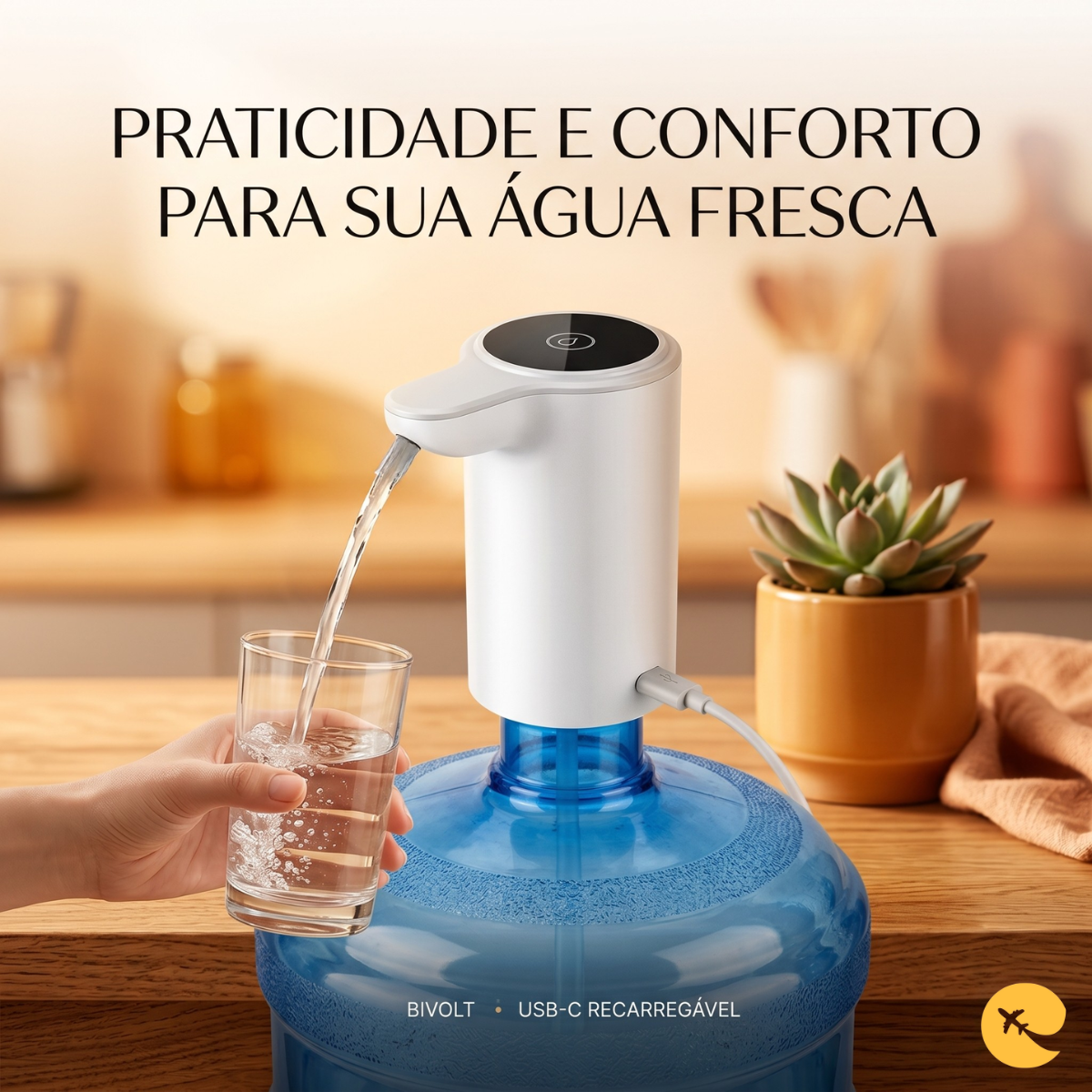 Bomba Elétrica Recarregável Para Galão De Água Bivolt