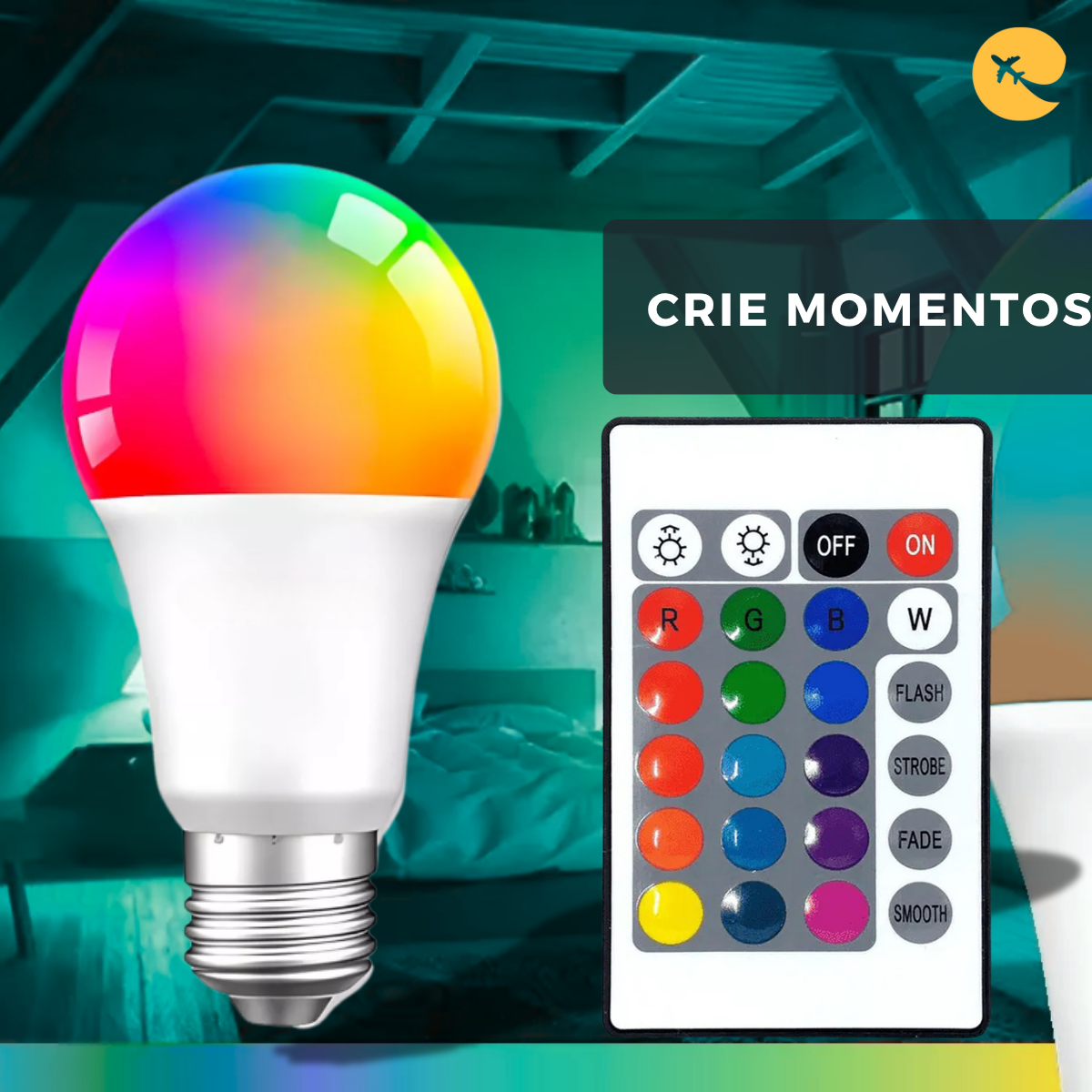 Lâmpada Led Rgb E27 Colorida 10w Festa Casa E Decoração