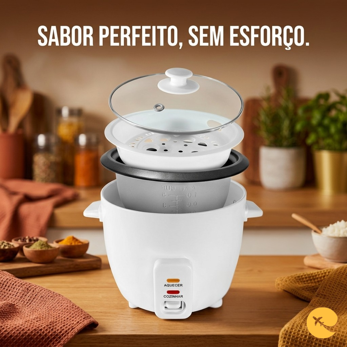 PANELA DE ARROZ ELETRICA 1,3L Branca