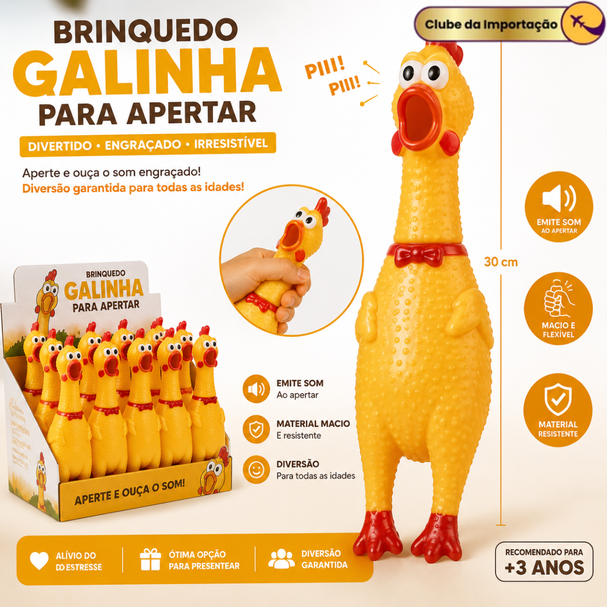BRINQUEDO DE GALINHA PARA APERTAR