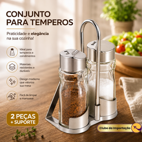 Galheteiro 2Pçs De Plastico E Vidro