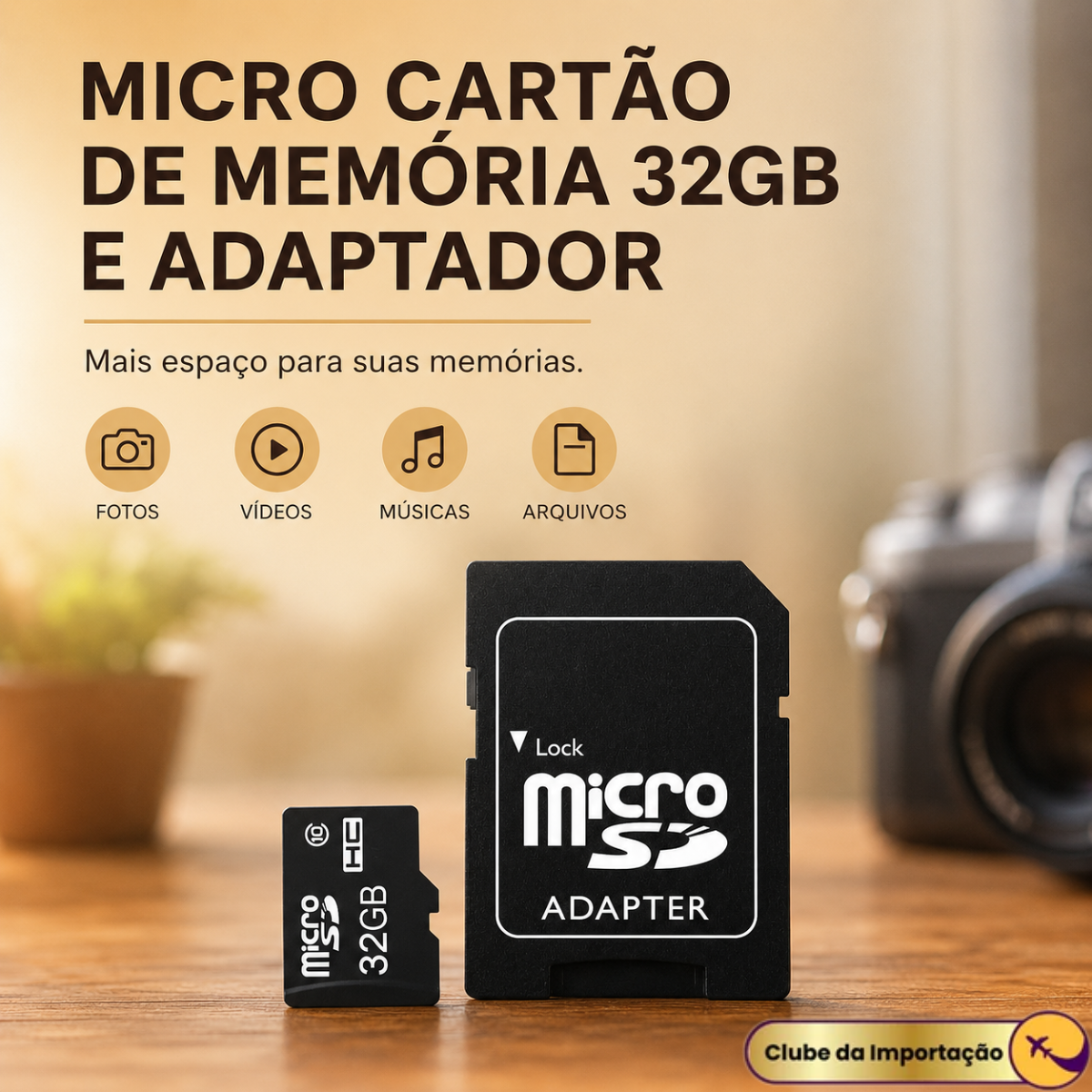 CARTAO DE MEMORIA + ADAPTADOR 32 GB