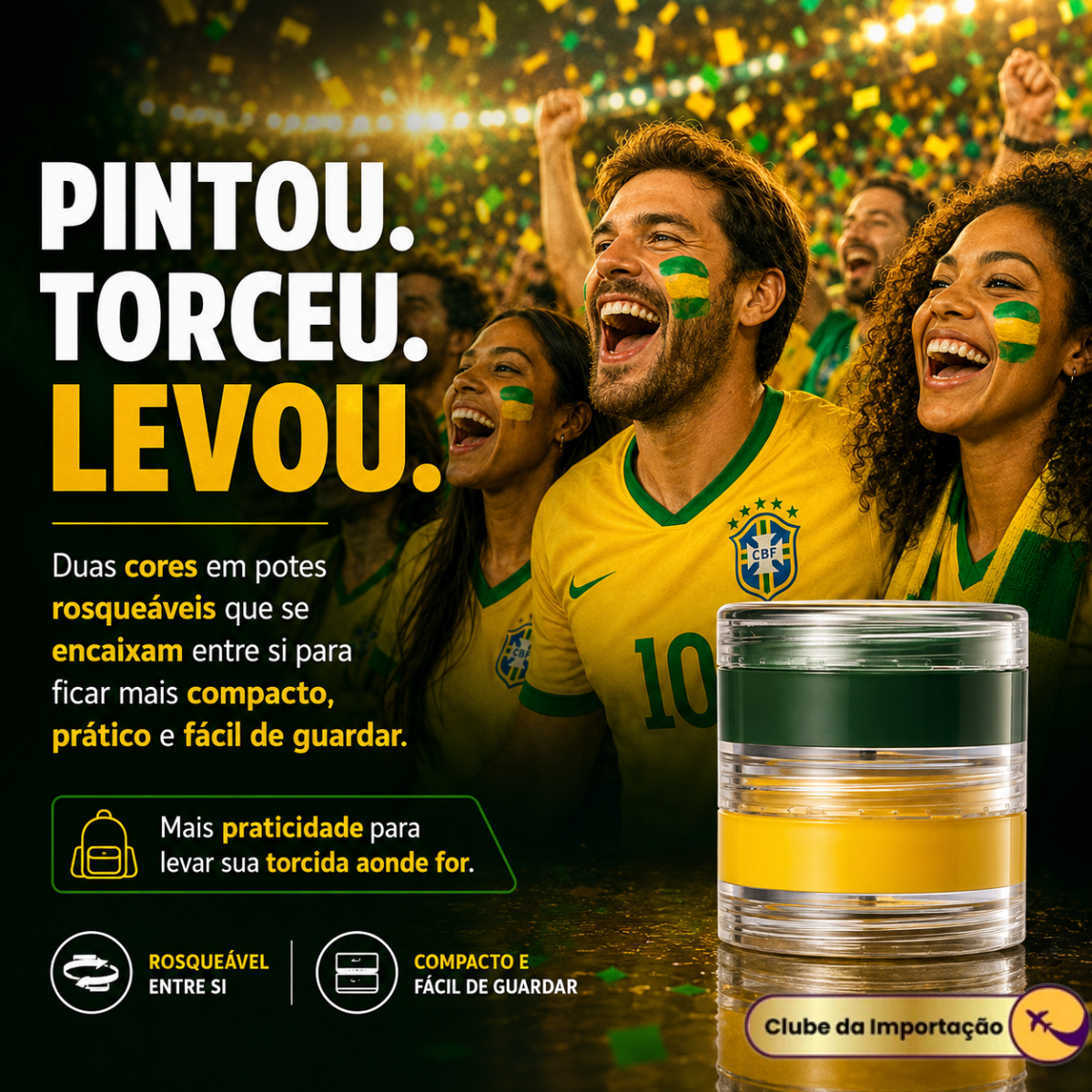 Tinta Pinta Rosto Copa Do Mundo Brasil Pintura Facial Fácil