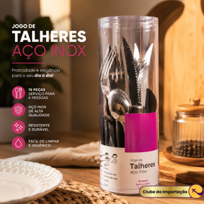 JOGO DE TALHERES AÇO INOX