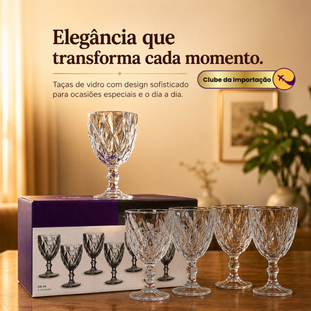 TAÇAS VIDRO CLEAR