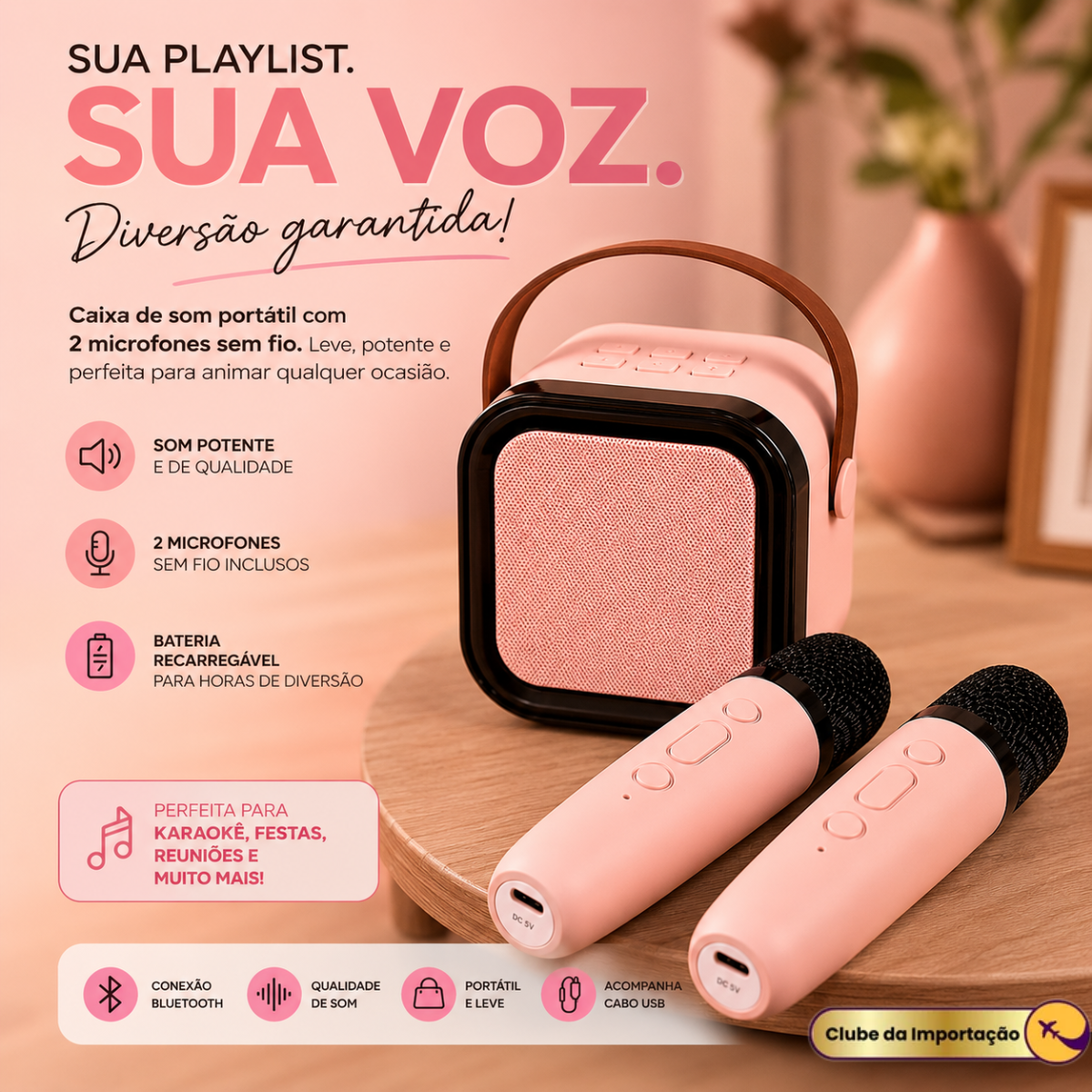 CAIXA DE SOM COM MICROFONE