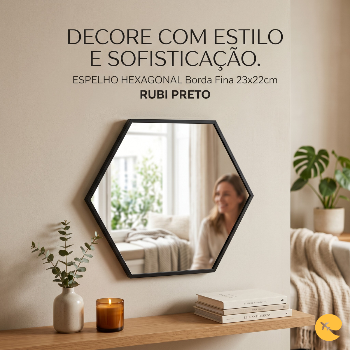 ESPELHO DECORATIVO RUBI PRETO