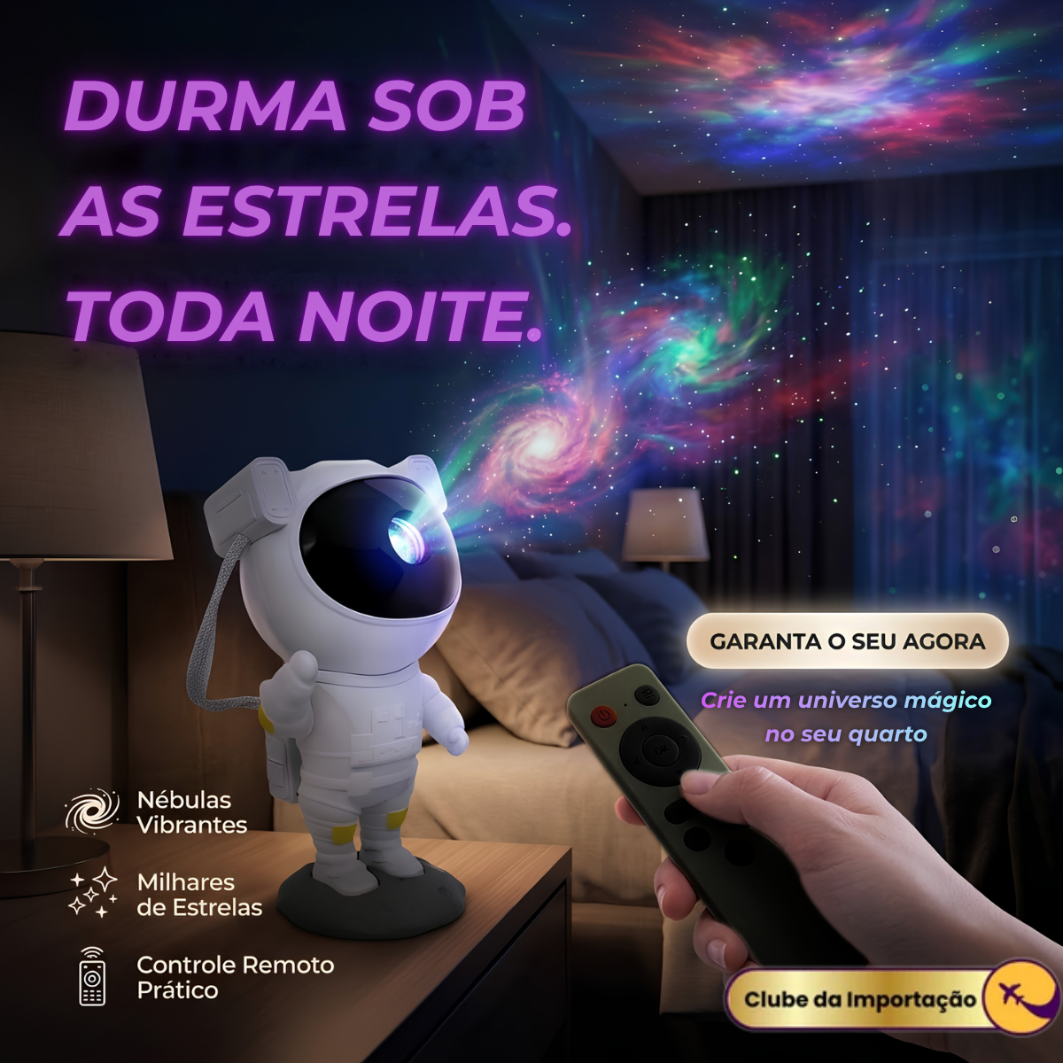 LAMPADA DE PROJEÇAO ASTRONAUTA